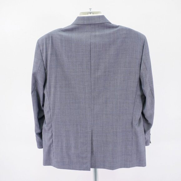 Cesarani Wool Gray Plaid W/ Blue Windowpane 2 Piece Suit 46R 40 / 25.5 Short Leg - Picture 12 of 16